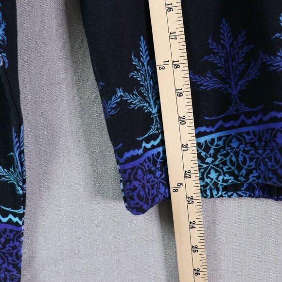 Pashma Arte Hoodie Women’s M Black Blue Cotton Fleece Hand Dyed Print NWT - Picture 15 of 16